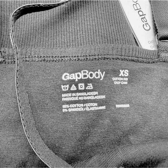 Gap Body Bralette XS Black Cotton Rib Lounge Athleisure Stretch NEW NWT - Picture 4 of 5